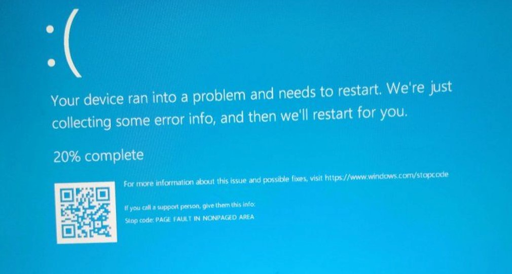 Page fault in nonpaged area